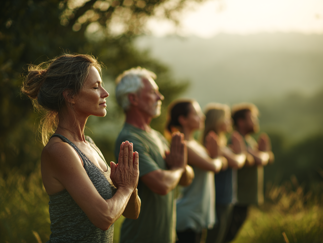 Інструктор йоги демонструє позу